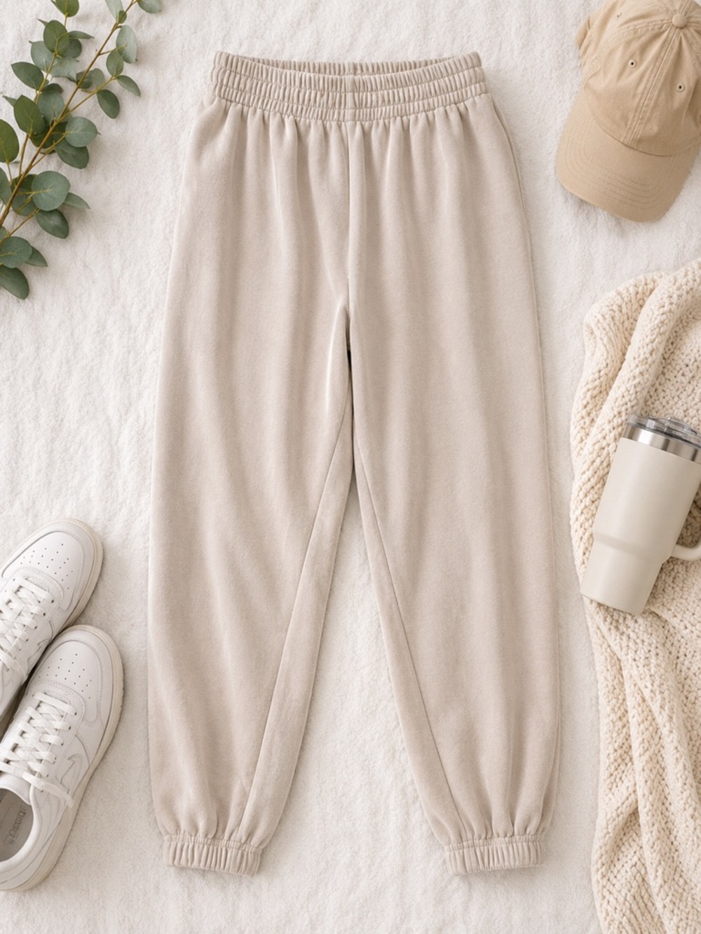 Garage Beige Fleece Jogger Sweatpants Size P/S